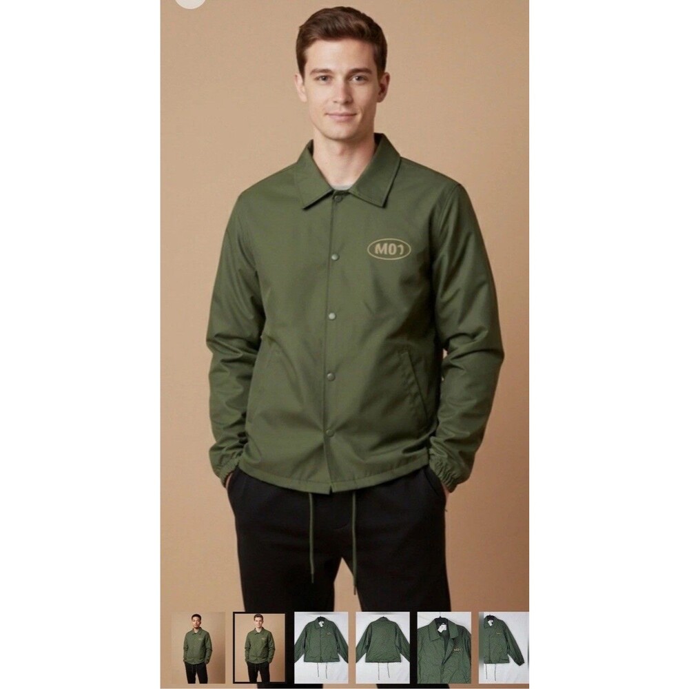 MODE OF ONE Olive Green Coach Jacket Mens XL Streetwear Windbreaker Utility
